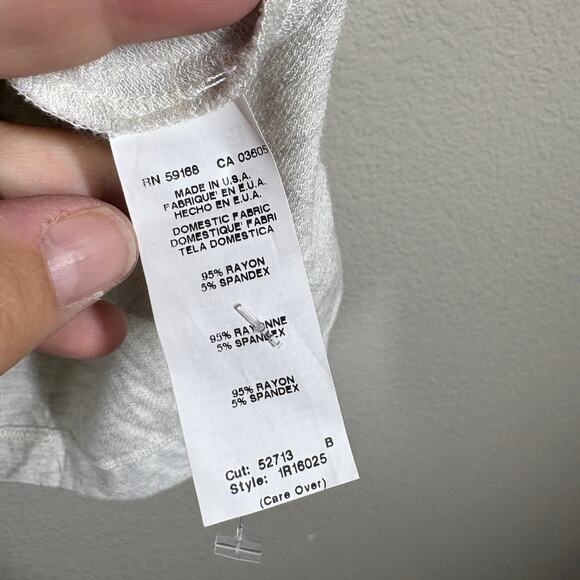 Red 23 Womens Medium Oversized Tee Heather Gray V Neck Dolman Sleeves Stretch - Picture 6 of 9